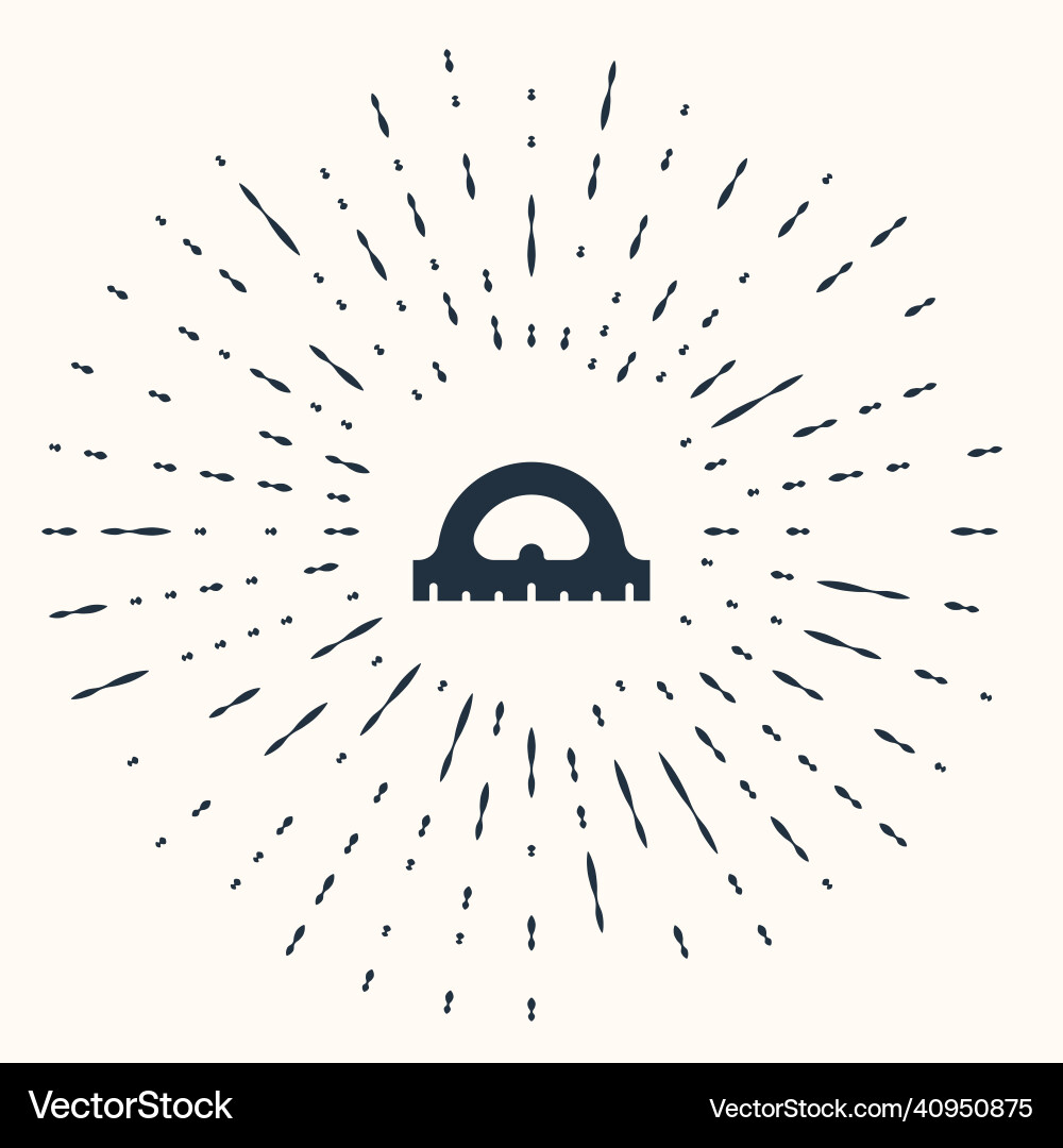 Grey protractor grid for measuring degrees icon Grey protractor grid for measuring degrees icon vector image