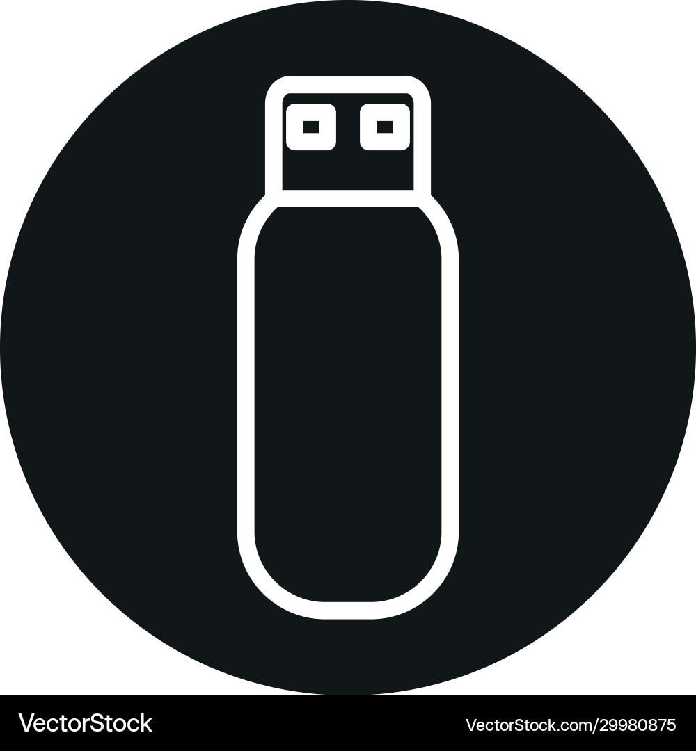 Isolated usb line block style icon design vector image