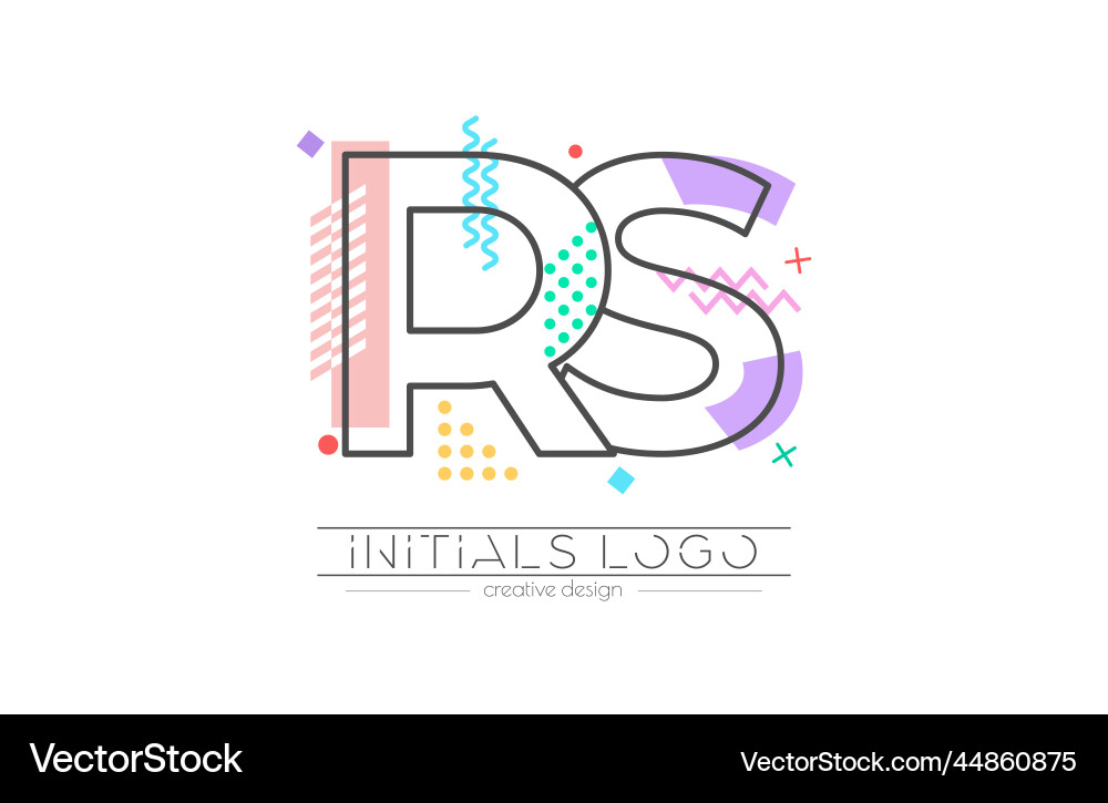 Letters r and s merging of two initials Letters r and s merging of two initials vector image