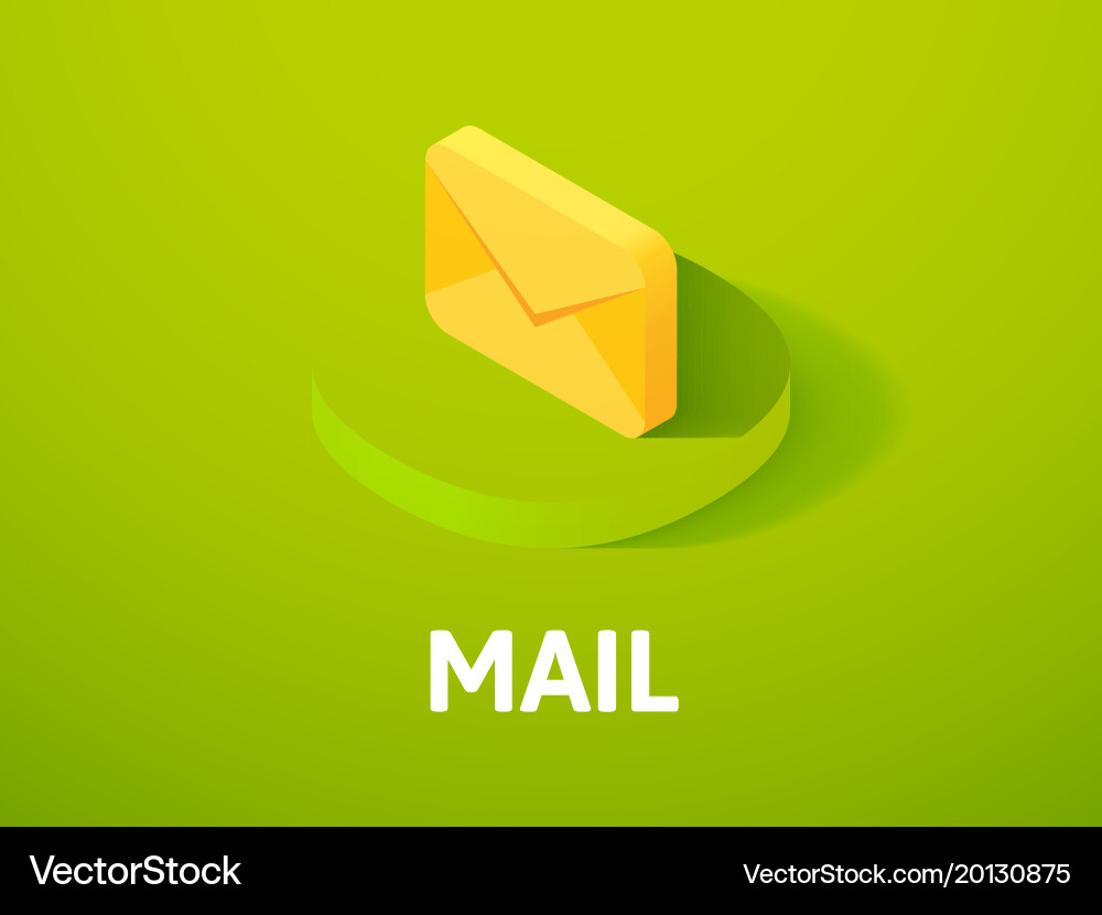 Mail isometric icon isolated on color background vector image