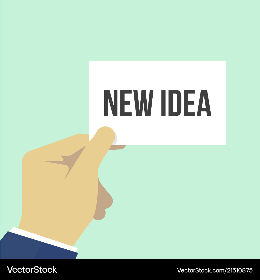 Man showing paper new idea text Man showing paper new idea text vector image