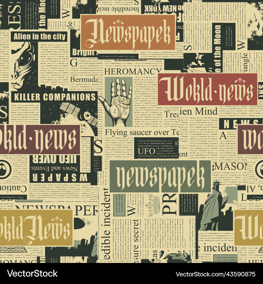 Nahtloses Muster mit einer Collage der Zeitung Nahtloses Muster mit einer Collage der Zeitung vektorbild