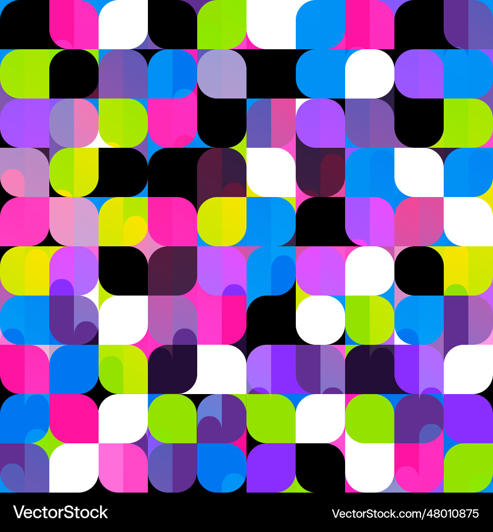 Neon mosaic seamless pattern Royalty Free Vector Image