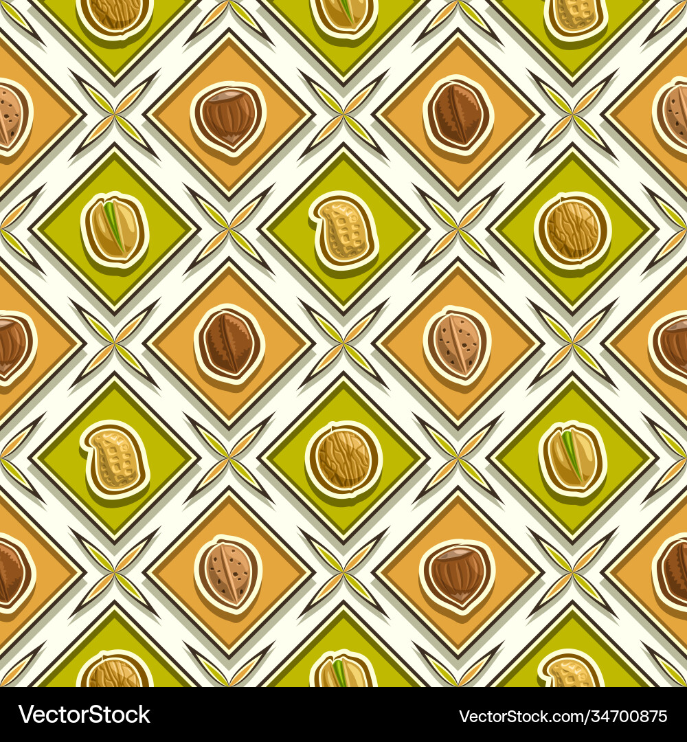 Nut seamless pattern vector image