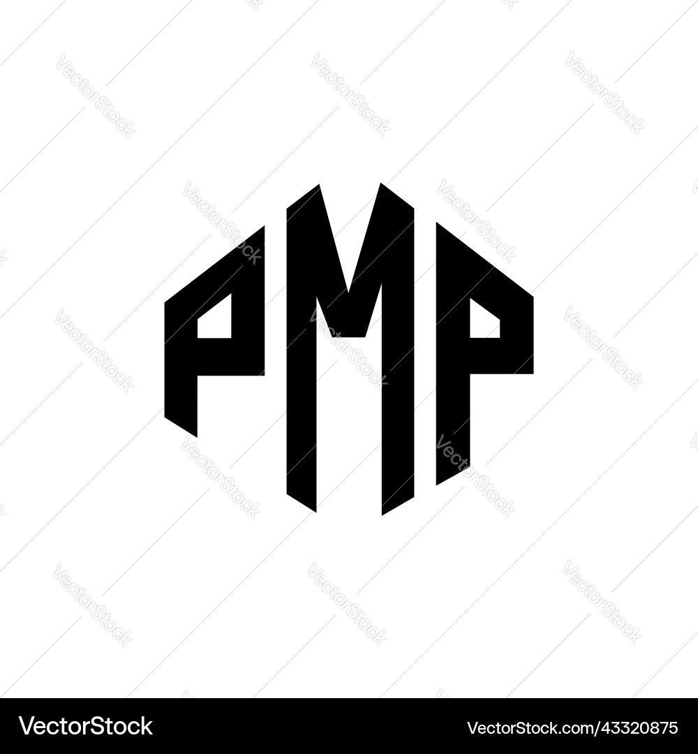 Pmp letter logo design with polygon shape Vector Image