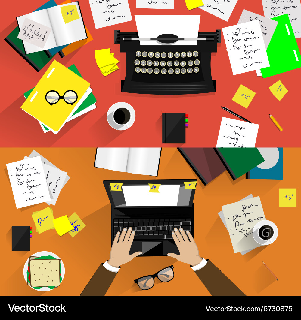 Retro Typewriter Concepts Vector Image