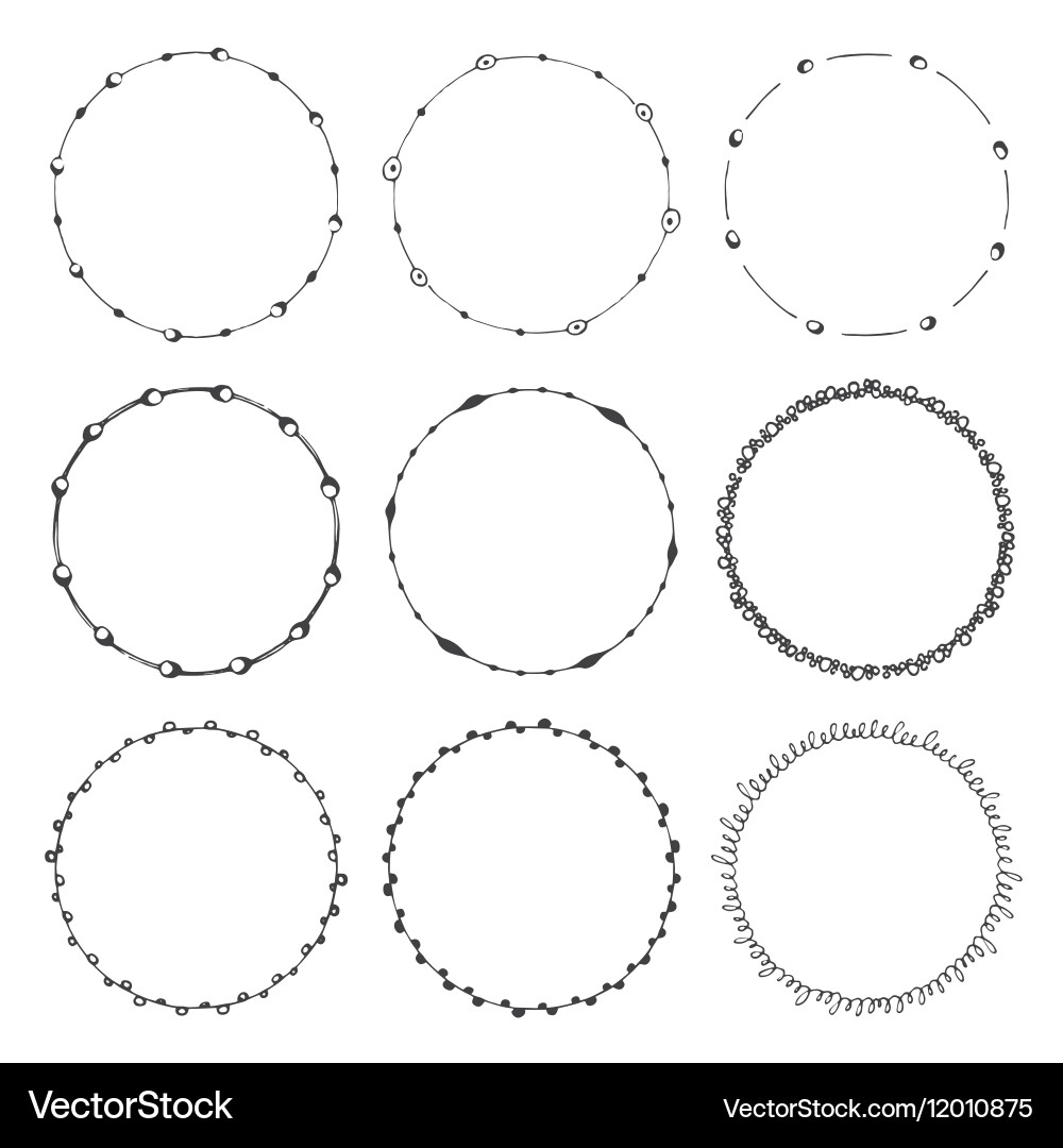 Round Frame Ornament Collection vector image
