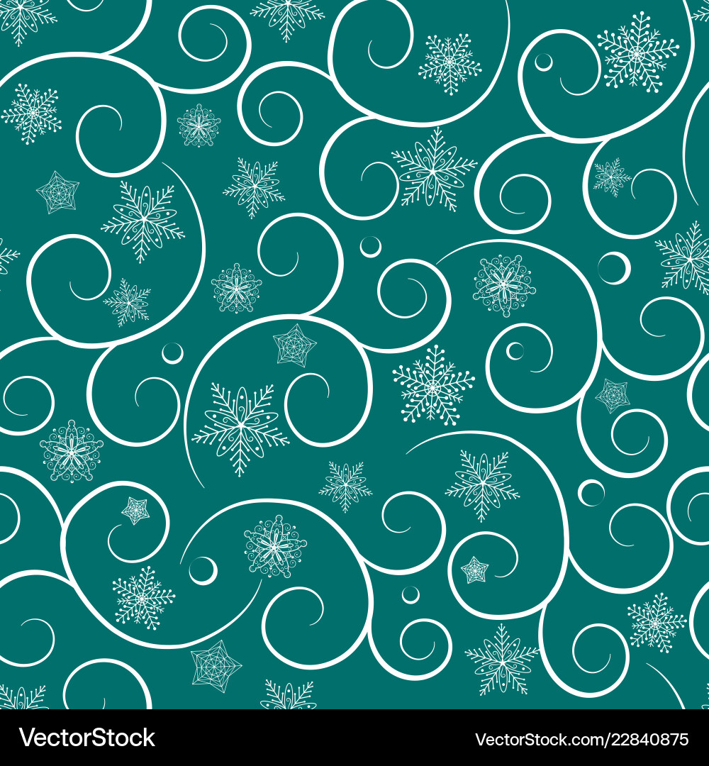 Seamless pattern of curls and snowflakes Seamless pattern of curls and snowflakes vector image