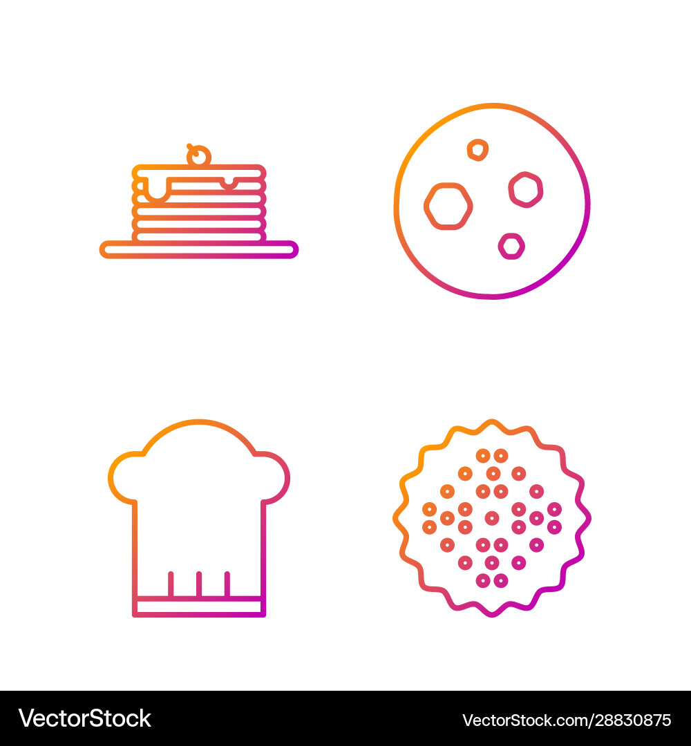 Set line cracker biscuit chef hat stack Set line cracker biscuit chef hat stack vector image