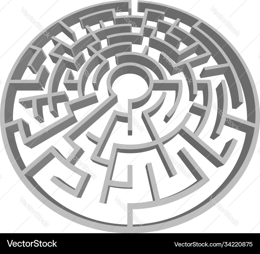 Solvable 3d maze labyrinth puzzle game Vector Image
