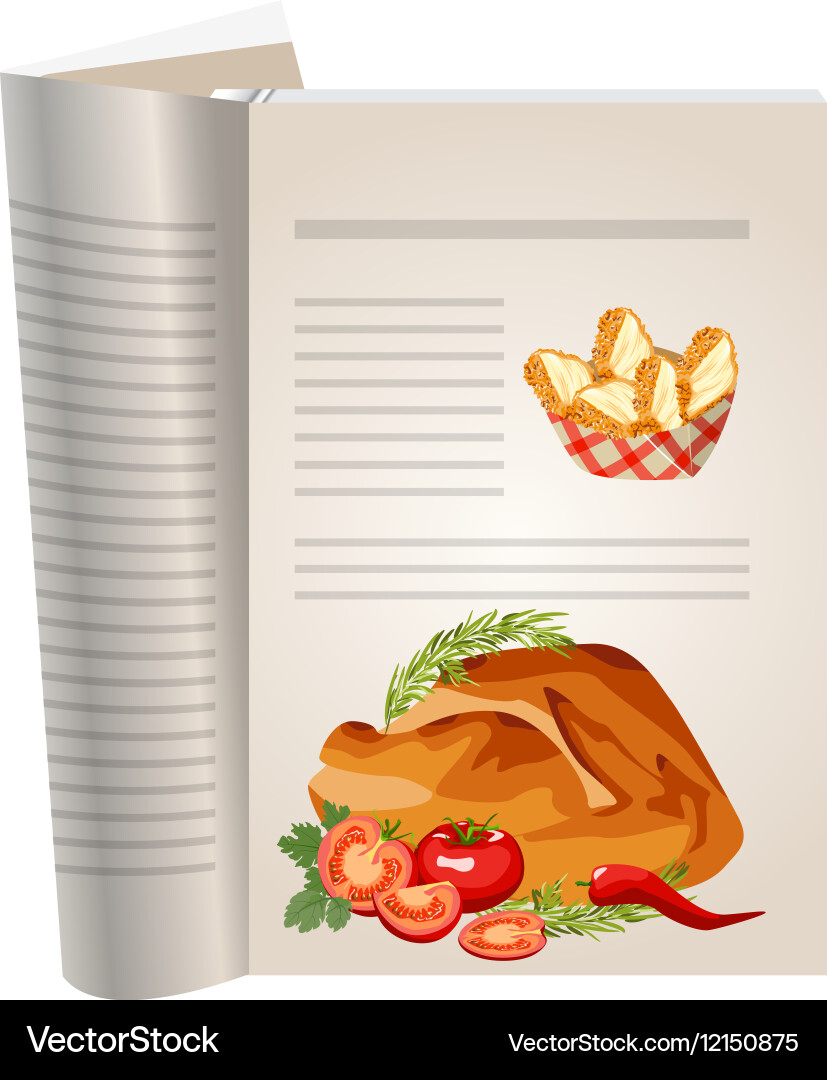 Template pages of a cookbook vector image