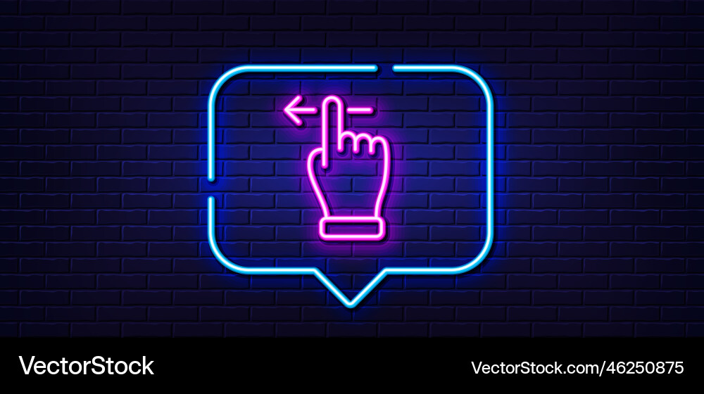Touchscreen gesture line icon slide left arrow Touchscreen gesture line icon slide left arrow vector image