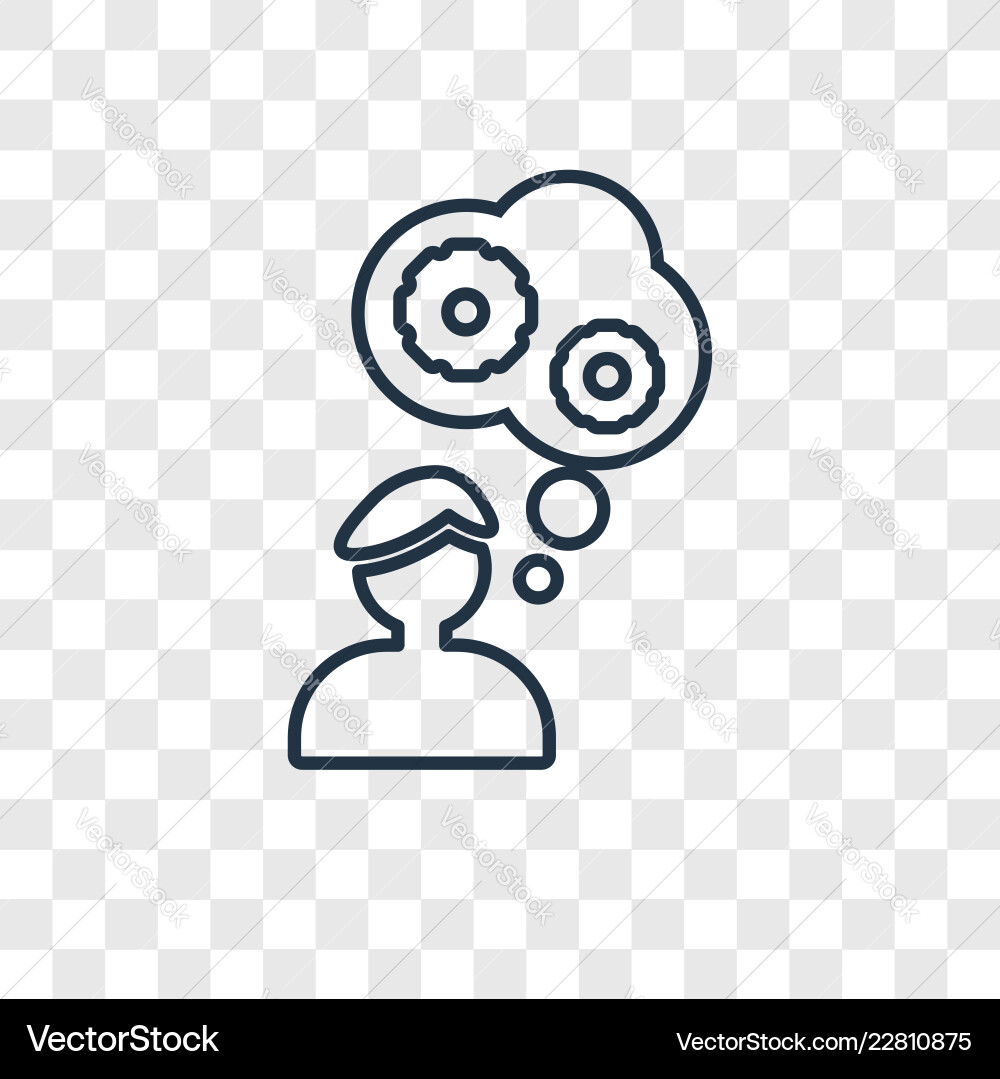 Users settings concept linear icon isolated Users settings concept linear icon isolated vector image