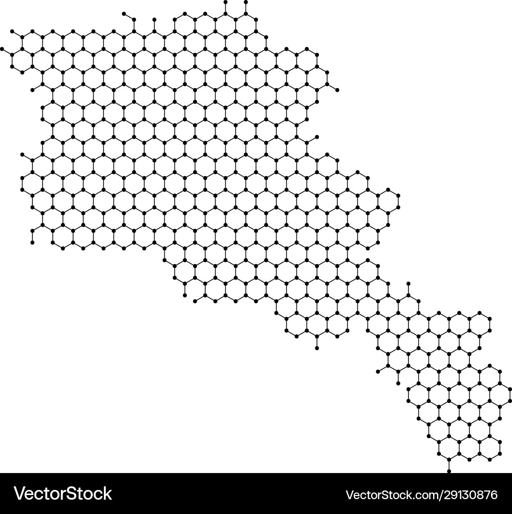Armenia map from abstract futuristic hexagonal vector image