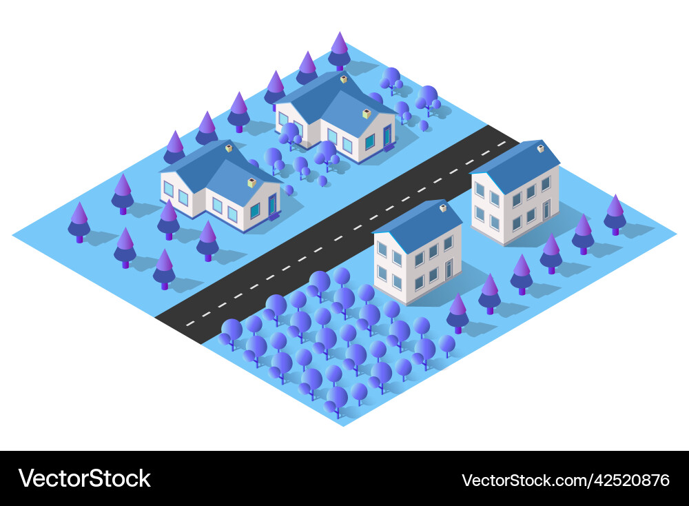 City urban area map isometric vehicles 3d City urban area map isometric vehicles 3d vector image