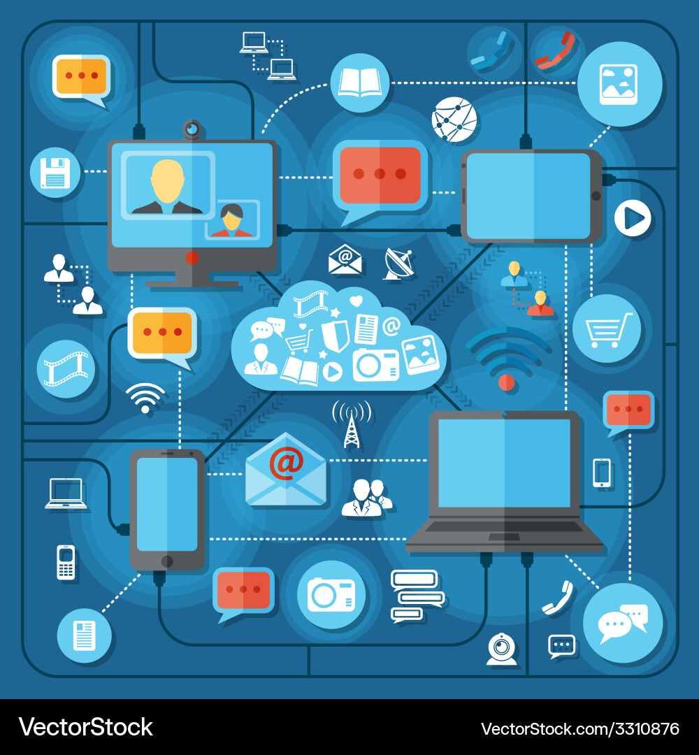Communication technologies concept Royalty Free Vector Image
