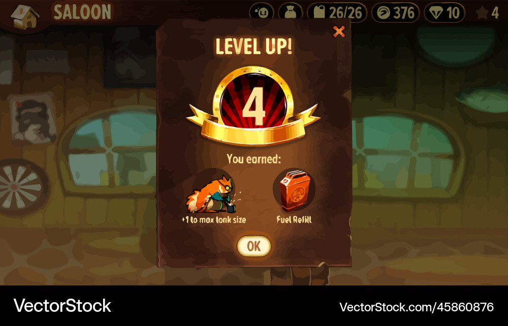 Complete set of level button game ui pop-up icon Vector Image