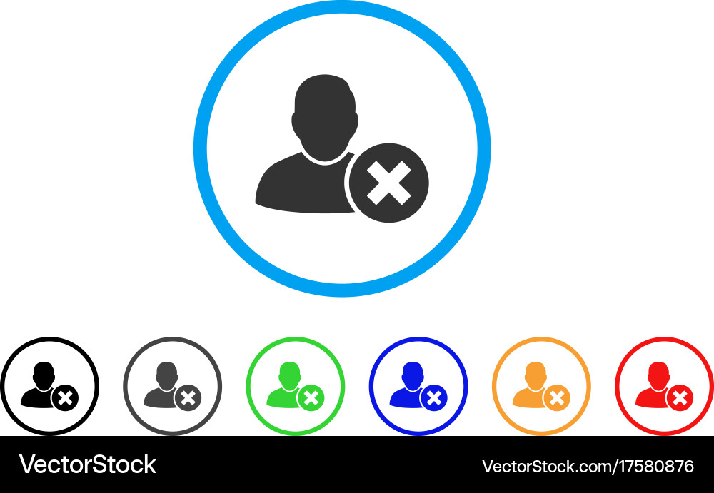 Delete user rounded icon vector image