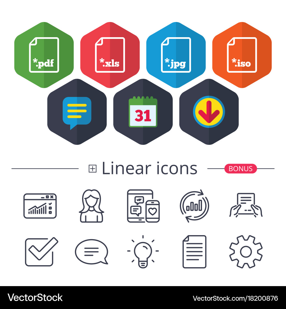 Document signs file extensions symbols Vector Image