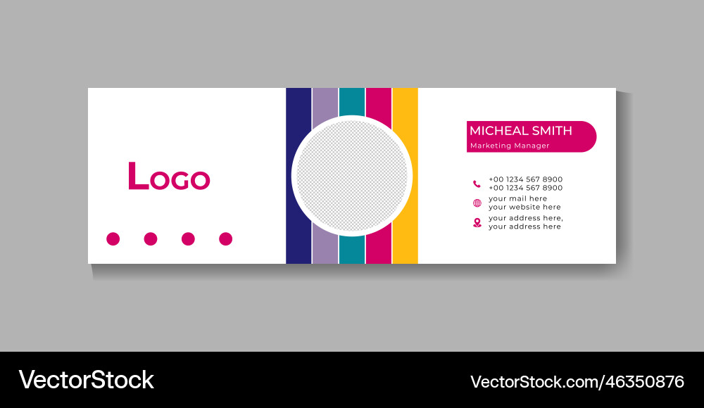 Email signature modern template design layout Vector Image