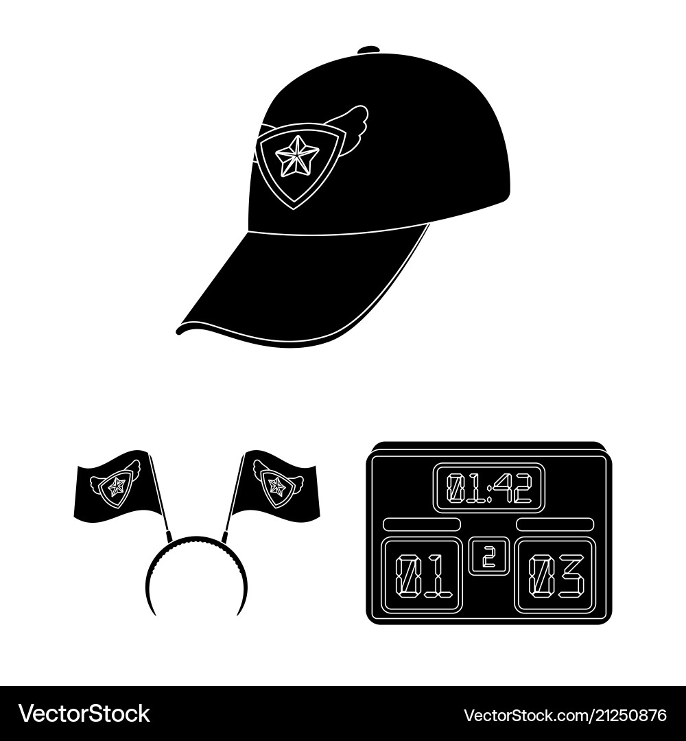 Fan and attributes black icons in set collection vector image