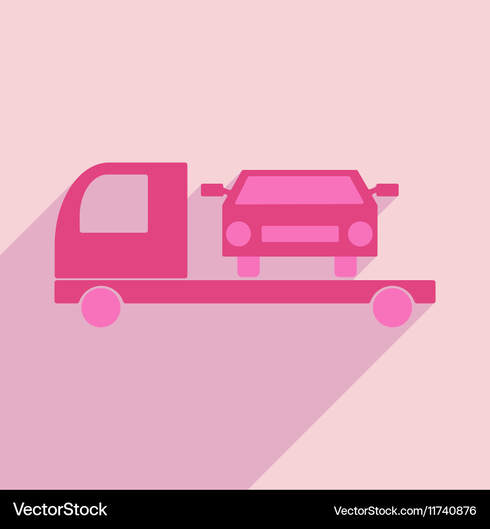 Flat with shadow icon and mobile application tow vector image