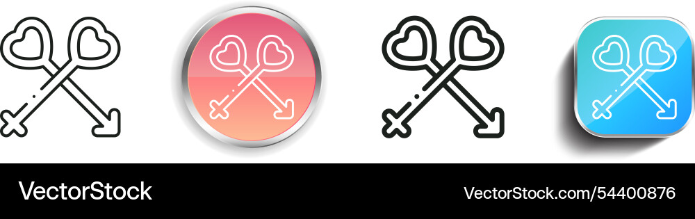 Gender icon thin linear regular and button style vector image