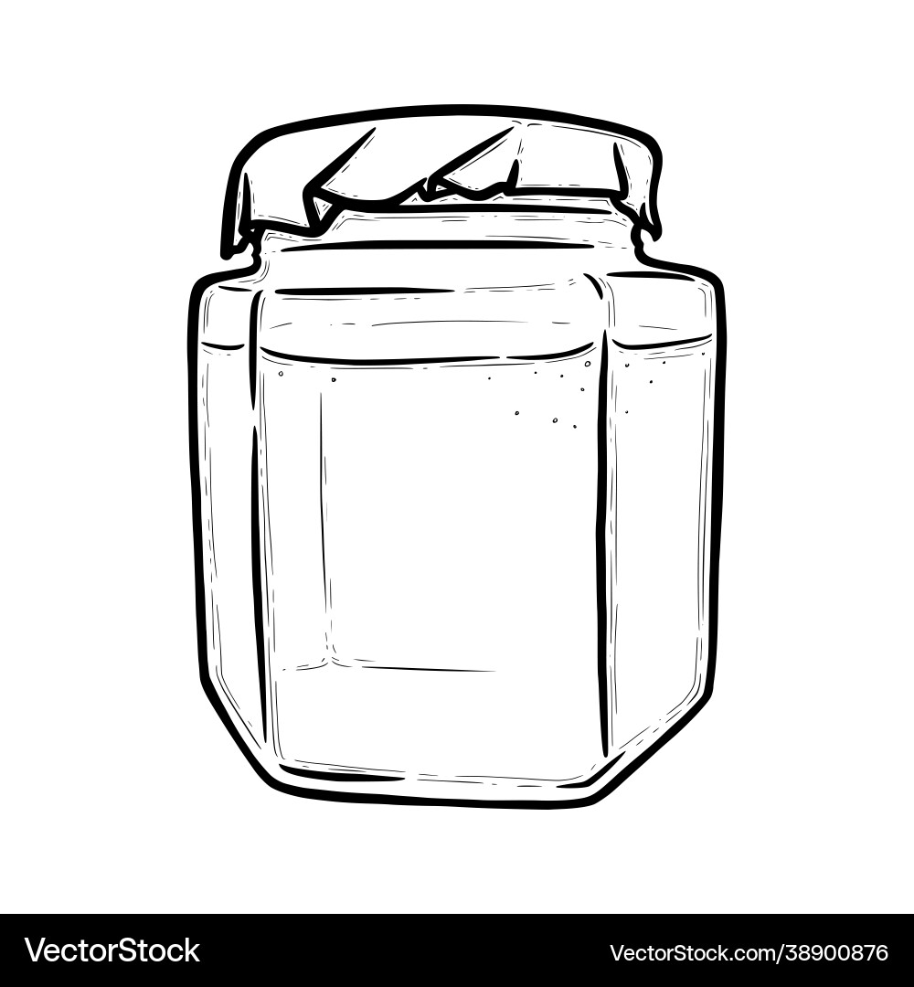 Glass jar front view hexagonal for preserves Glass jar front view hexagonal for preserves vector image