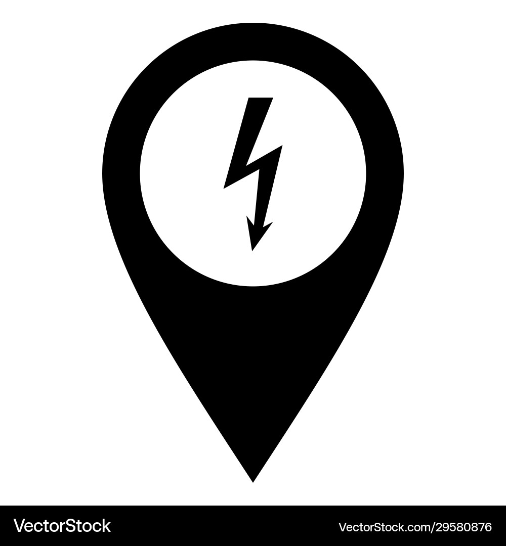 Lightning and location pin Vector Image