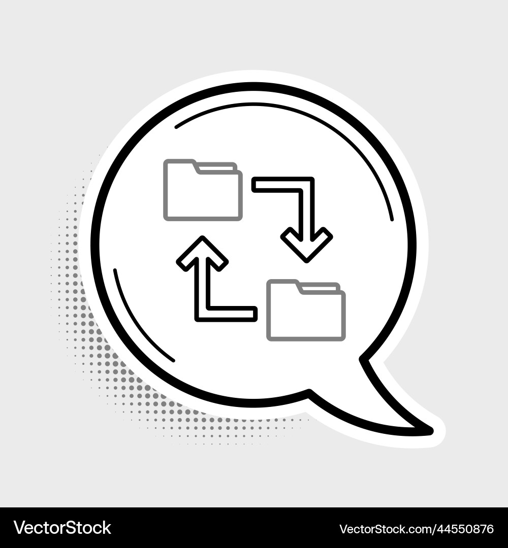 Line cloud storage text document folder icon Line cloud storage text document folder icon vector image