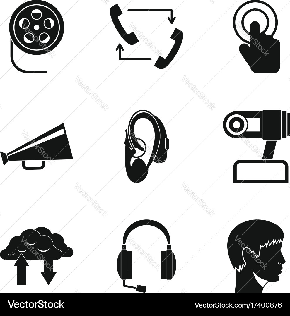 Loud sound icons set simple style Vector Image