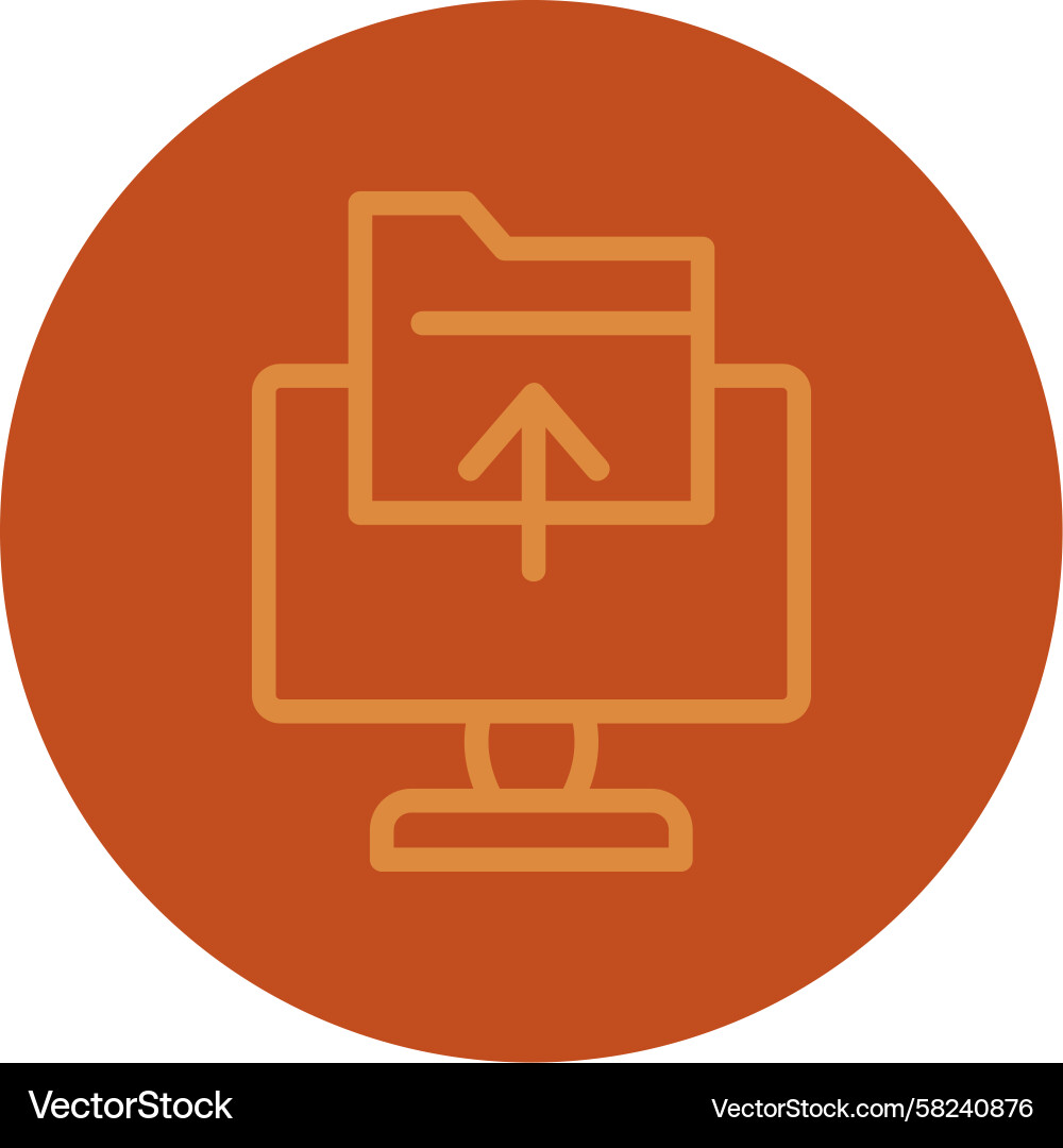Multi-Color Upload Line Icon Vector Image