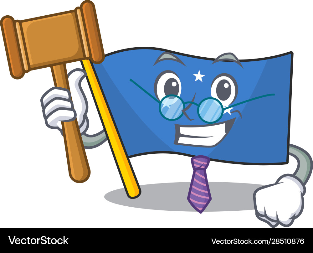 Professional judge flag micronesia scroll Professional judge flag micronesia scroll Vector Image