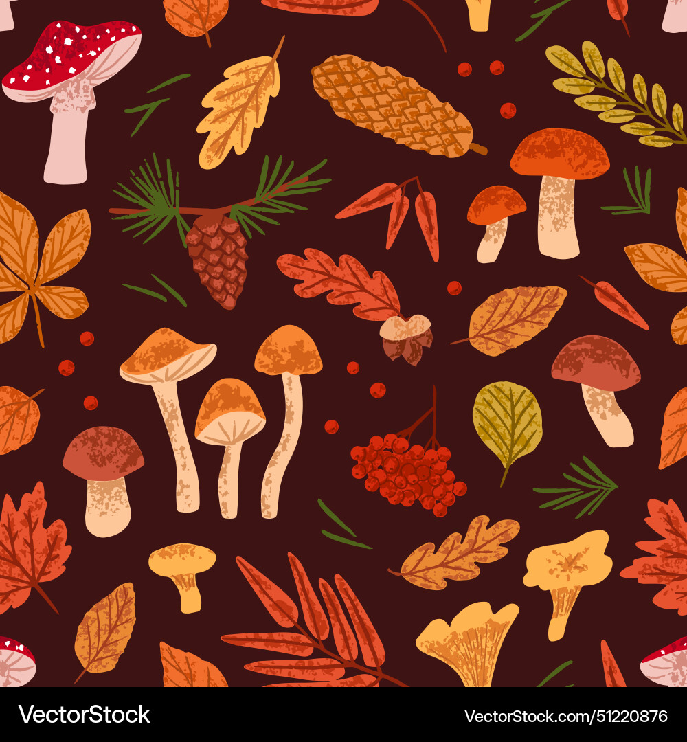Repeatable pattern of different autumn leaves Repeatable pattern of different autumn leaves vector image