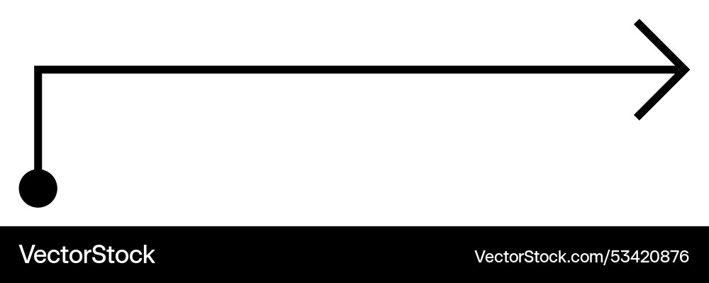 Right-angled line with right-facing arrow Vector Image