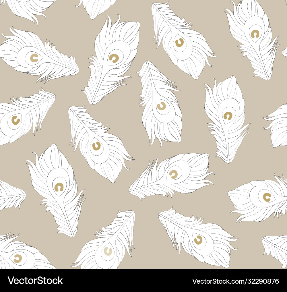 Seamless pattern colorful feathers Vector Image