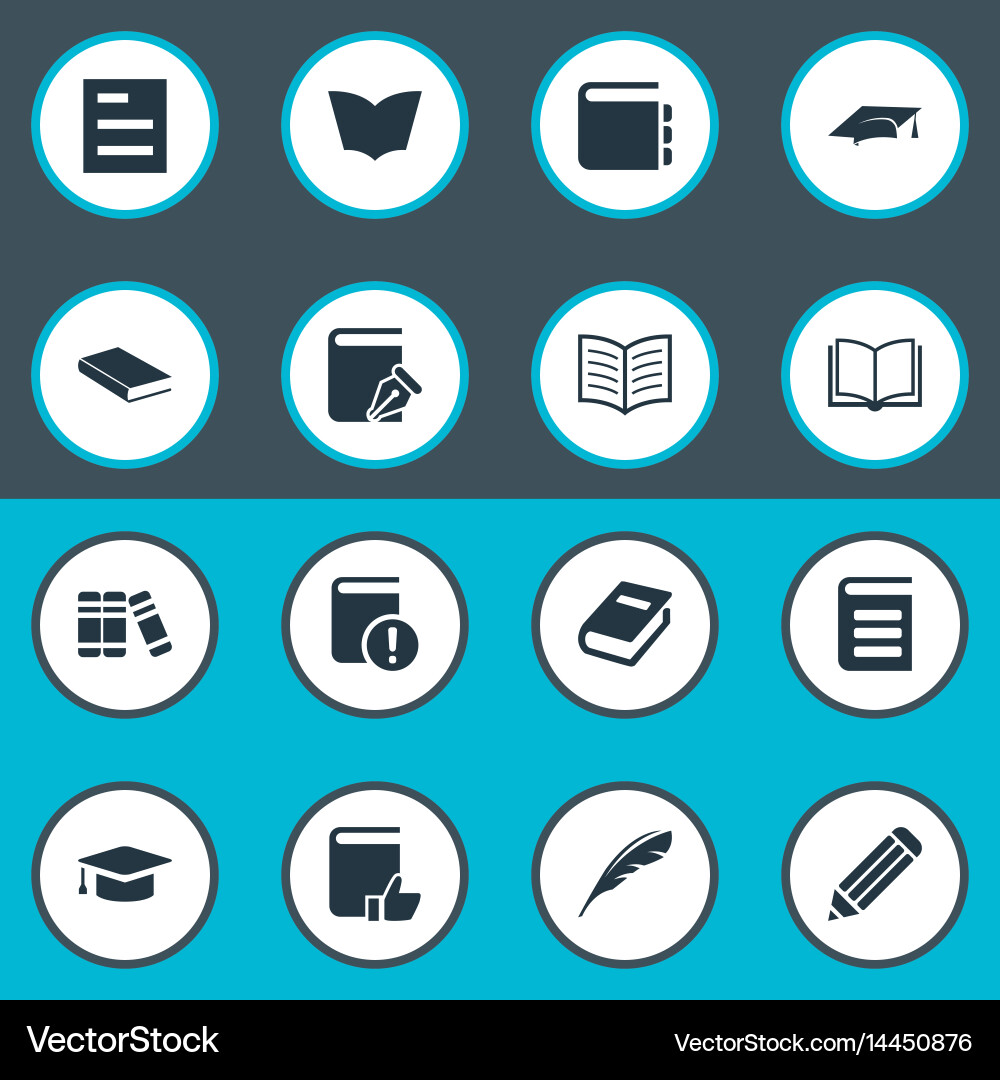 Set of simple reading icons vector image