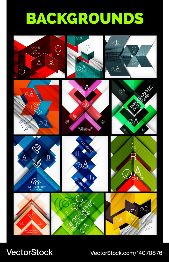 Set of triangle and arrow abstract Vector Image
