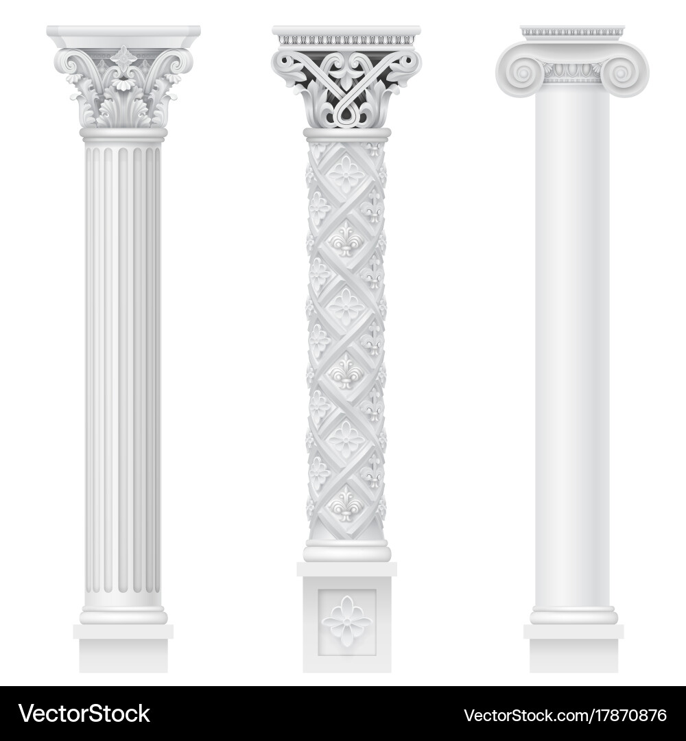 Set of White Classical Columns vector image