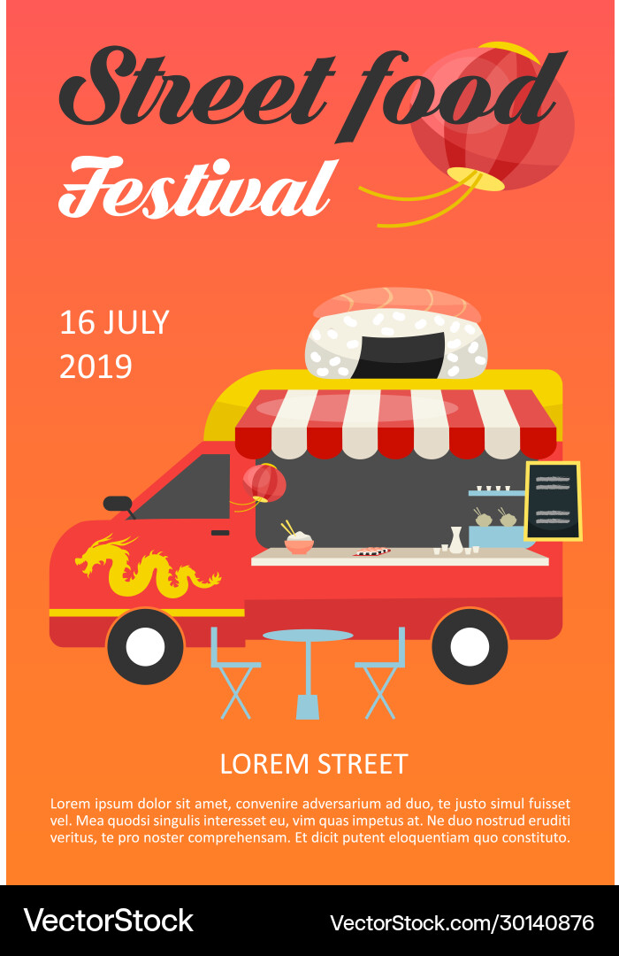 Street food festival brochure template asian Street food festival brochure template asian vector image