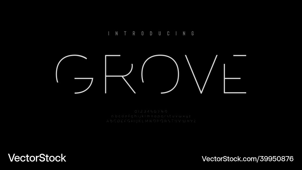 Thin Line Alphabet Font - Minimalist Style vector image