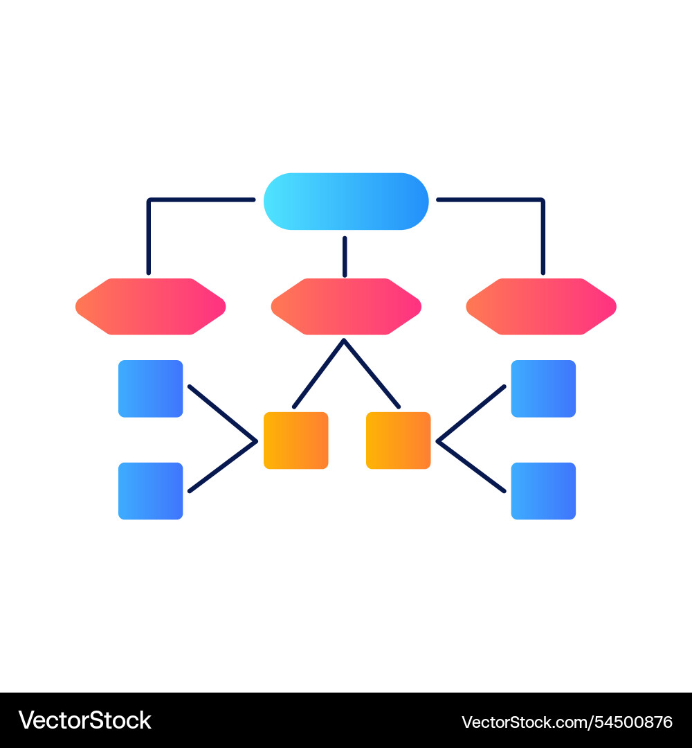 Vibrant flowchart for management structure vector image
