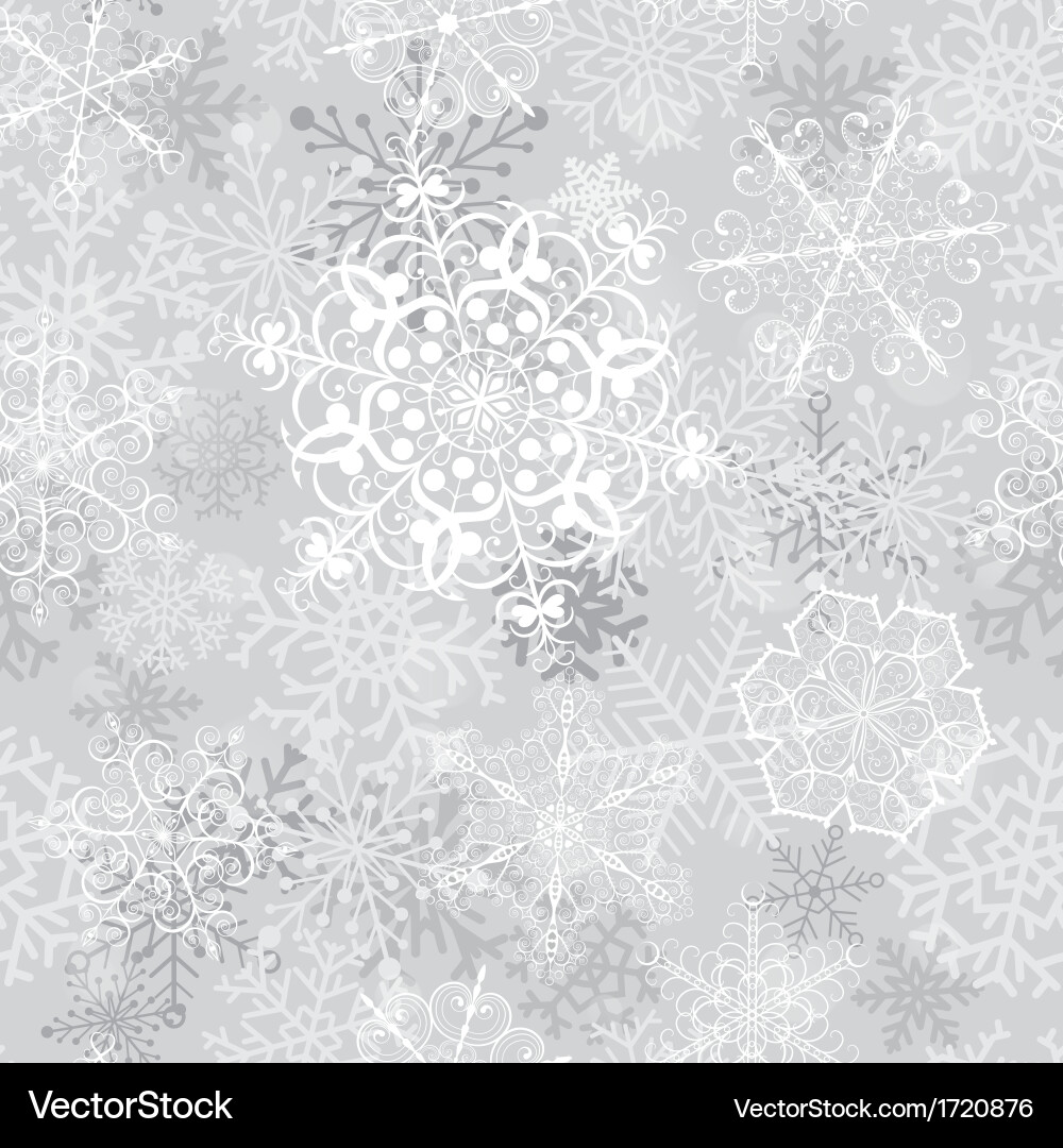 Winter Snowflake Seamless Pattern vector image