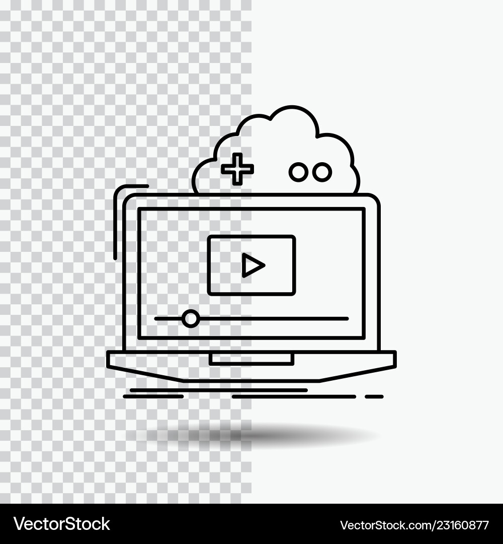 Cloud-Spiel online streaming video line icon Cloud-Spiel online streaming video line icon vektorbild