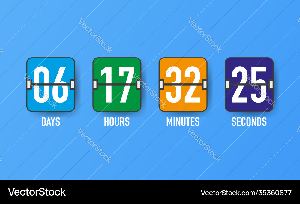 Countdown Zeitzähler mechanisch Countdown Zeitzähler mechanisch vektorbild