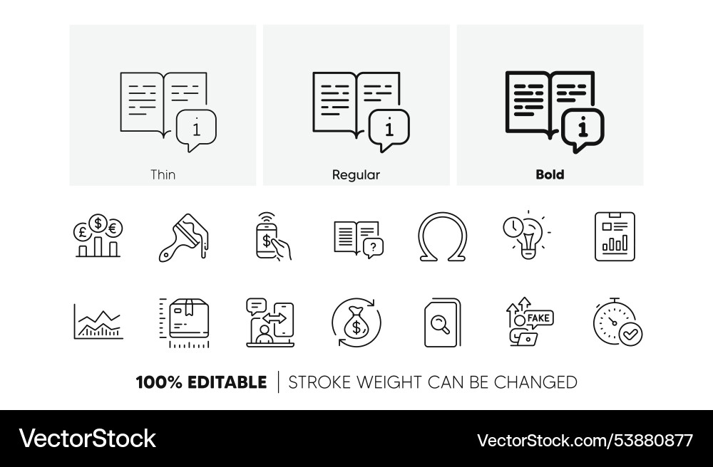 Currency rate fast verification and manual line Currency rate fast verification and manual line vector image