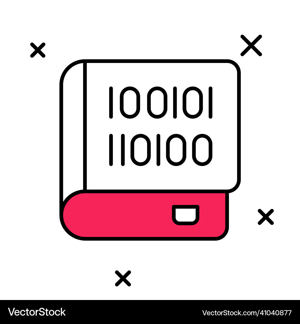 Filled outline books about programming icon Filled outline books about programming icon vector image