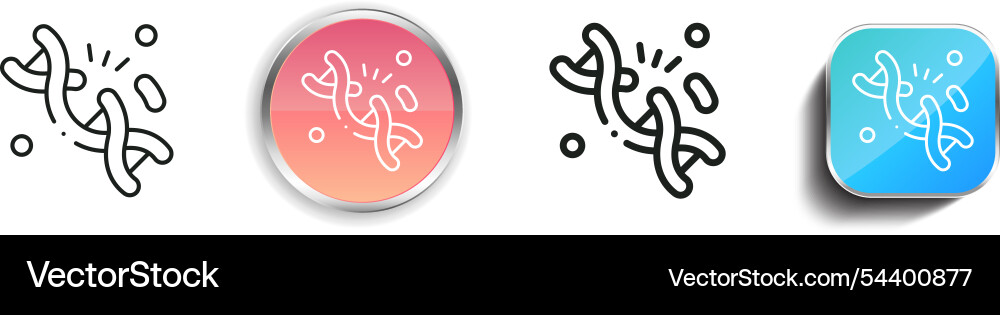 Gene mutation icon thin linear regular and button vector image