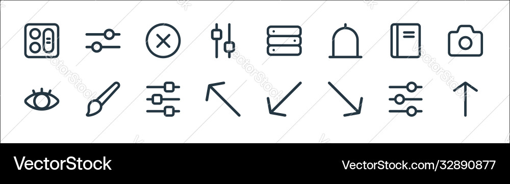 Interface line icons linear set quality Interface line icons linear set quality vector image