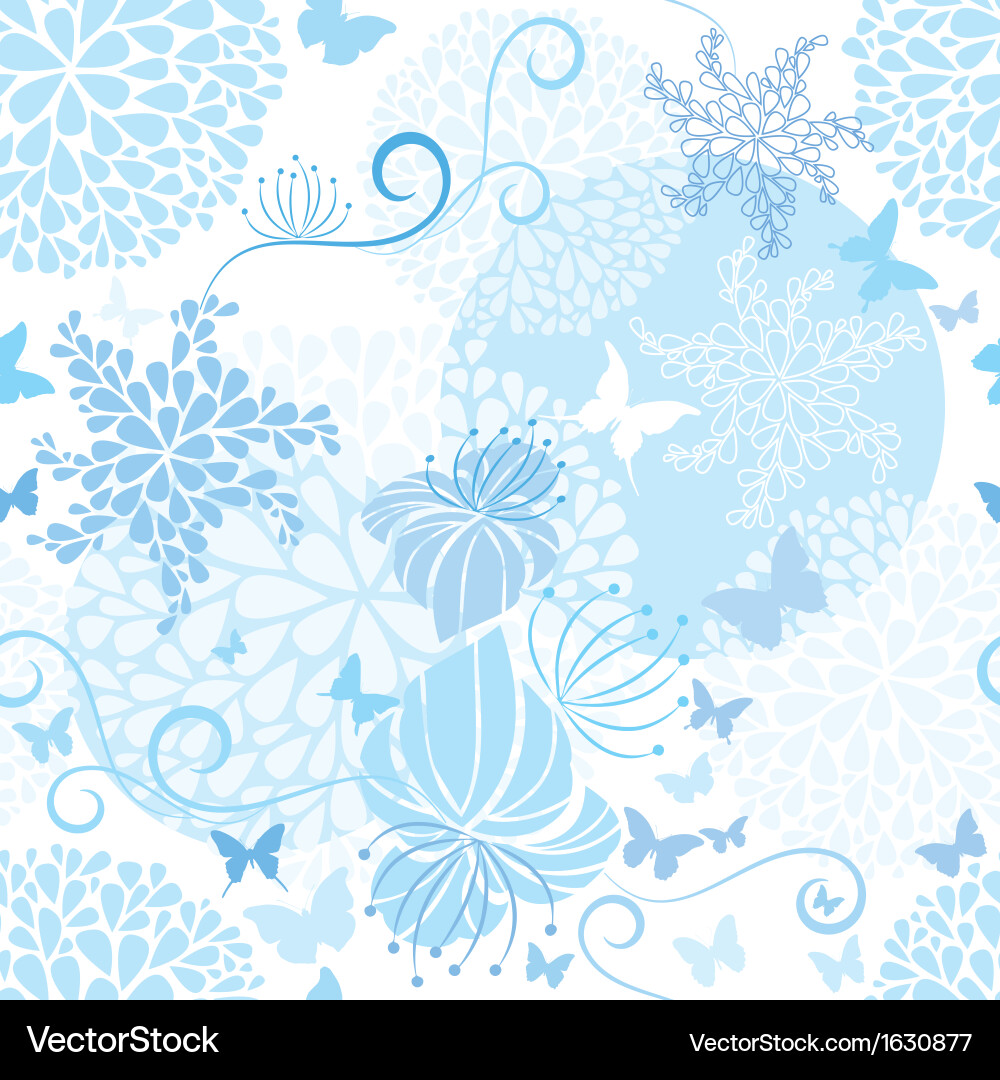 Light Blue Floral Seamless Pattern vector image